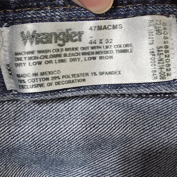 Wrangler Jeans Men's 44x32 Cowboy Cut Comfort Regular Fit 47MACMS Blue - Picture 8 of 9